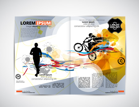 Sport magazine layout, vectorのイラスト素材