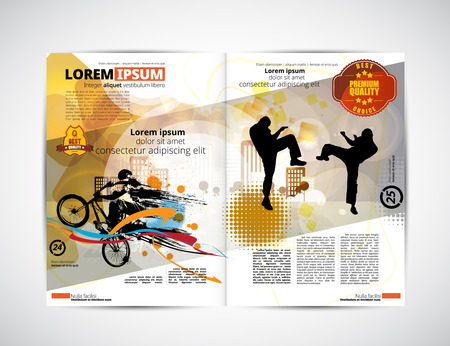 Sport magazine layout, vectorのイラスト素材