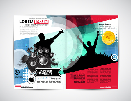 Music magazine layout, vectorのイラスト素材