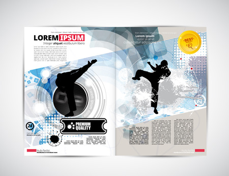 Sport magazine layout, vectorのイラスト素材