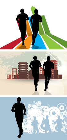 marathon runnersのイラスト素材