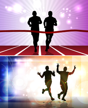 Sport. Marathon runnersのイラスト素材