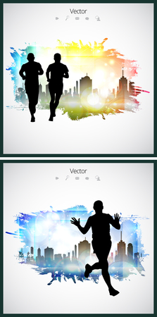 Sport. Marathon runnersのイラスト素材