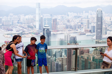 HONG KONG - JULY 15, 2017: city space from the Peak.