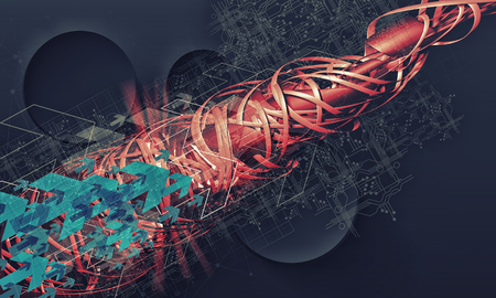3D rendering of technology background