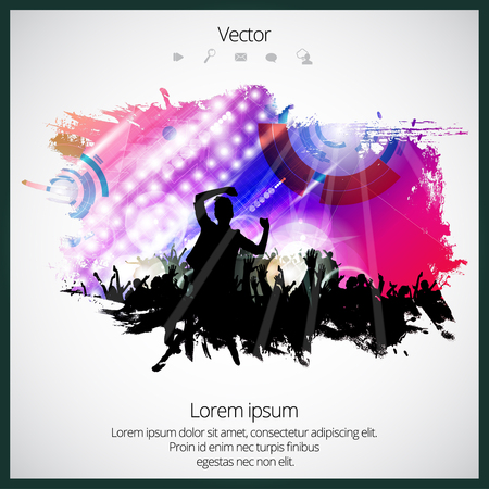 Dancing people, music event backroundのイラスト素材