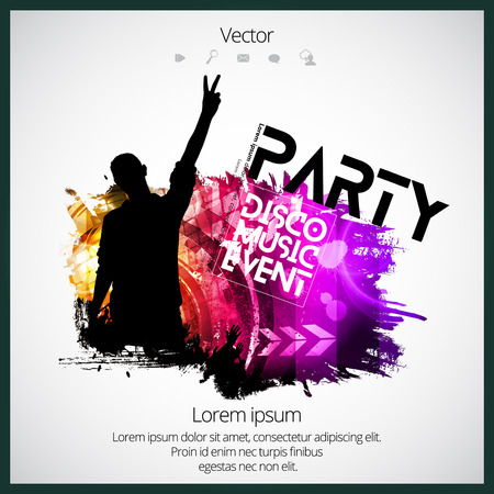 Dancing people, music event backroundのイラスト素材