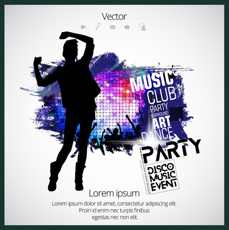 Silhouette of dancing peopleのイラスト素材