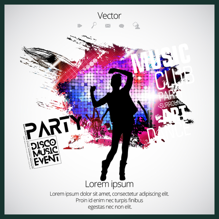 Silhouette of dancing peopleのイラスト素材