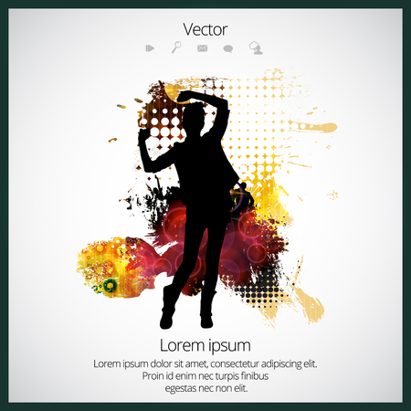 Silhouette of dancing peopleのイラスト素材