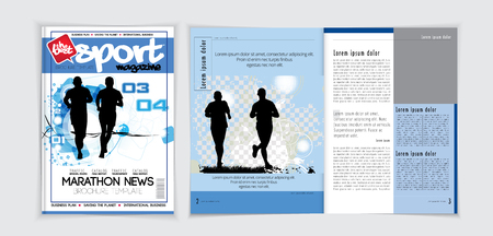 Sport Magazine Cover Vector Templateのイラスト素材
