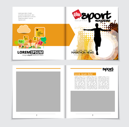 Sport Magazine Cover Vector Templateのイラスト素材
