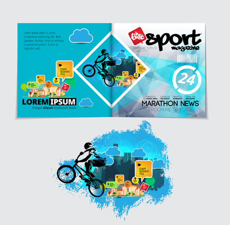 Sport Magazine Cover Vector Templateのイラスト素材