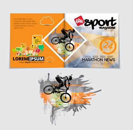 Sport Magazine Cover Vector Templateのイラスト素材