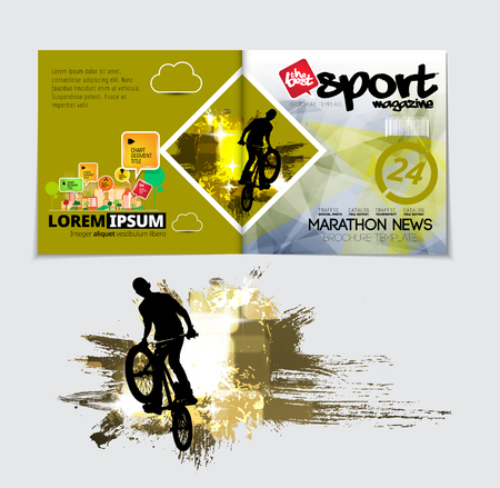 Sport Magazine Cover Vector Templateのイラスト素材