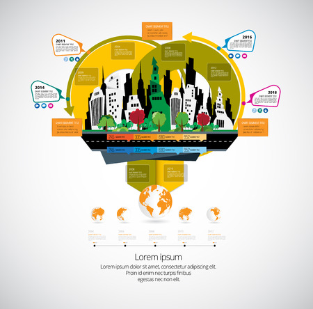 Business infographic layout in colorful illustration.のイラスト素材