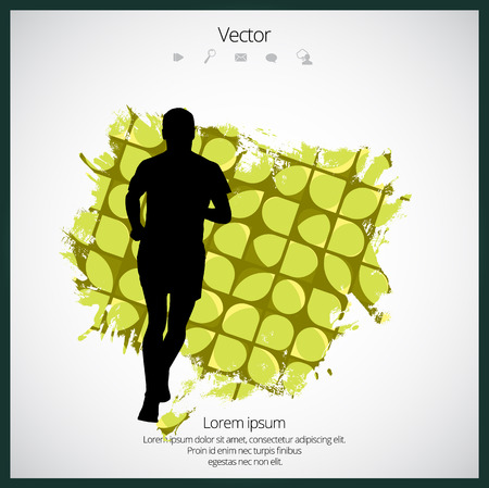 Silhouette of marathon runnerのイラスト素材