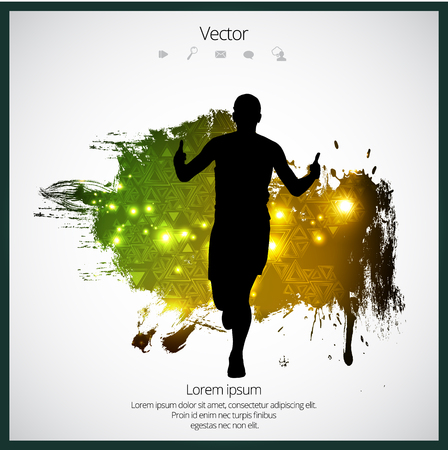 Silhouette of marathon runnerのイラスト素材