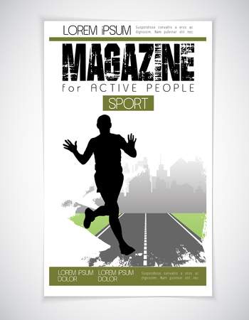 Silhouette of sport brochure layout illustration.のイラスト素材