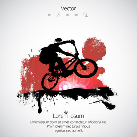 Silhouette of bicycle jumper vector illustration.のイラスト素材