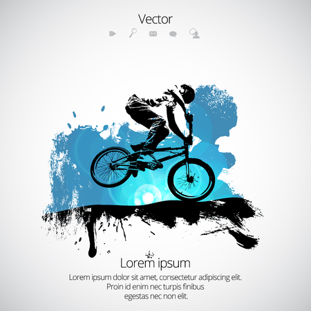 Silhouette of bicycle jumper vector illustration.のイラスト素材