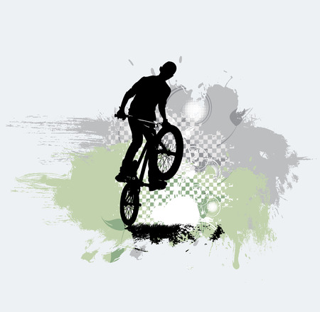 Silhouette of bicycle jumperのイラスト素材