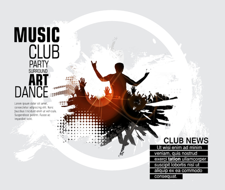 Silhouette of dancing peopleのイラスト素材