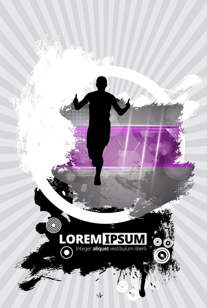 Silhouette of marathon runnerのイラスト素材