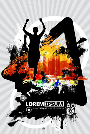 Marathon poster template vector illustrationのイラスト素材