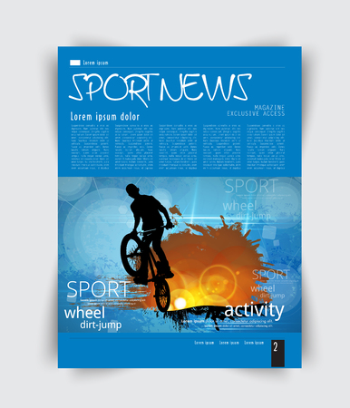 Sport brochure layout with man on bicycle.のイラスト素材