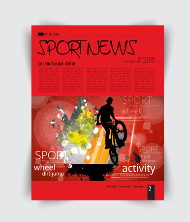 Sport brochure layout with man on bicycle.のイラスト素材