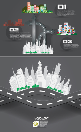 A modern city isolated on gray background.のイラスト素材