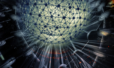 3D rendering of technology background
