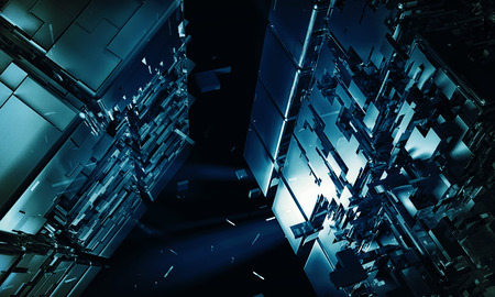 3D rendering of technology background