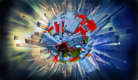 3D rendering of a futuristic backgroundの写真素材