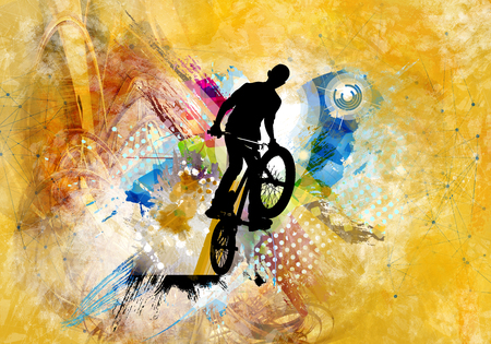 Illustration of bicycle jumperの写真素材