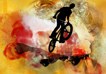 Illustration of bicycle jumperの写真素材