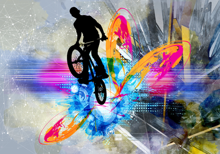 Illustration of bicycle jumperの写真素材