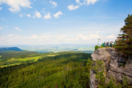 Szczeliniec Wielki, Stolowe Mountains National Park in Polandのeditorial素材