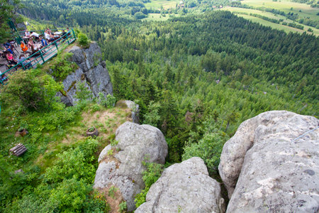 Szczeliniec Wielki, Stolowe Mountains National Park in Polandのeditorial素材