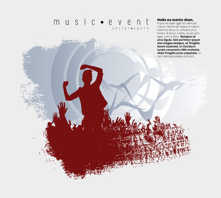 Silhouettes of dancing people in a clubのイラスト素材