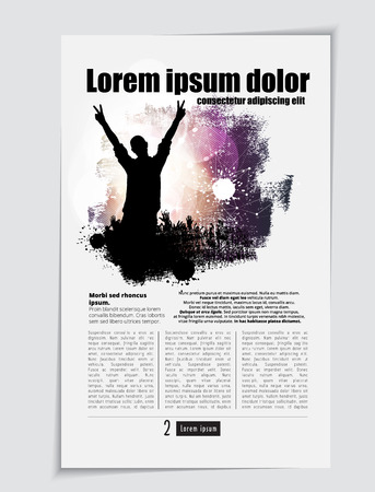 Music magazine, brochure layout easy to editableのイラスト素材