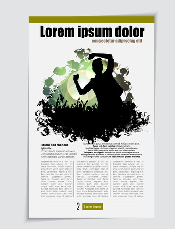 Music magazine, brochure layout easy to editableのイラスト素材