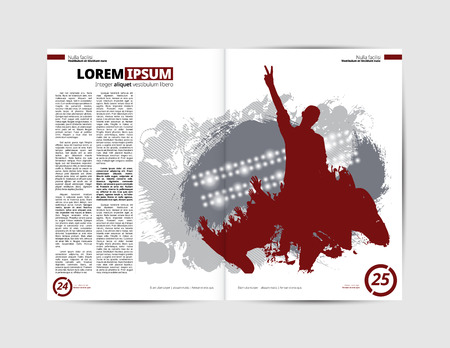 Music magazine, brochure layout easy to editableのイラスト素材
