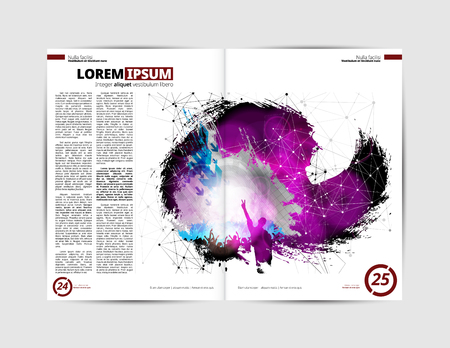 Music magazine, brochure layout easy to editableのイラスト素材