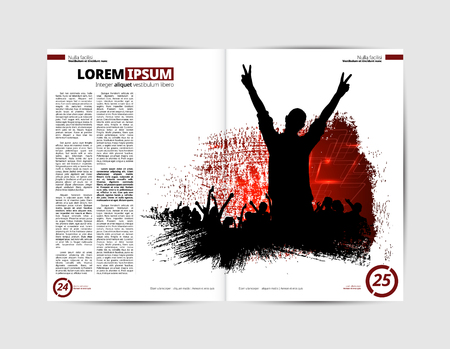 Music magazine, brochure layout easy to editableのイラスト素材