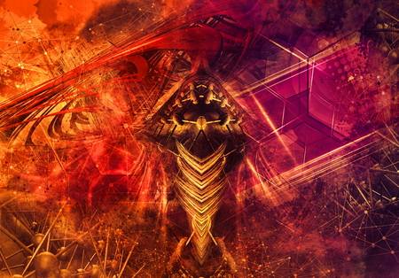 3D rendering of abstract technology conceptの写真素材