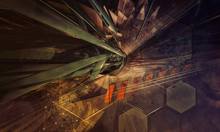 3D rendering of abstract technology conceptの写真素材