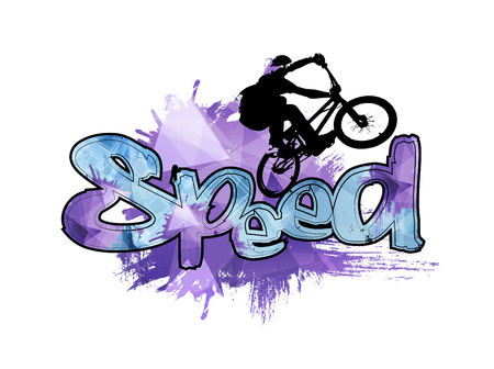 Silhouette of bicycle jumperのイラスト素材