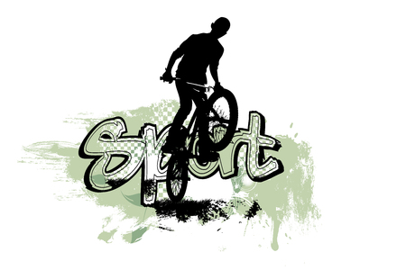 Young male bicycle jumper. Healthy lifestyle. Vector illustration.のイラスト素材
